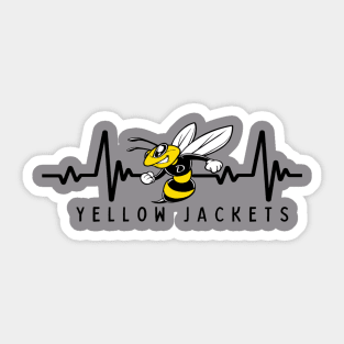 Yellow Jackets Heartline Sticker